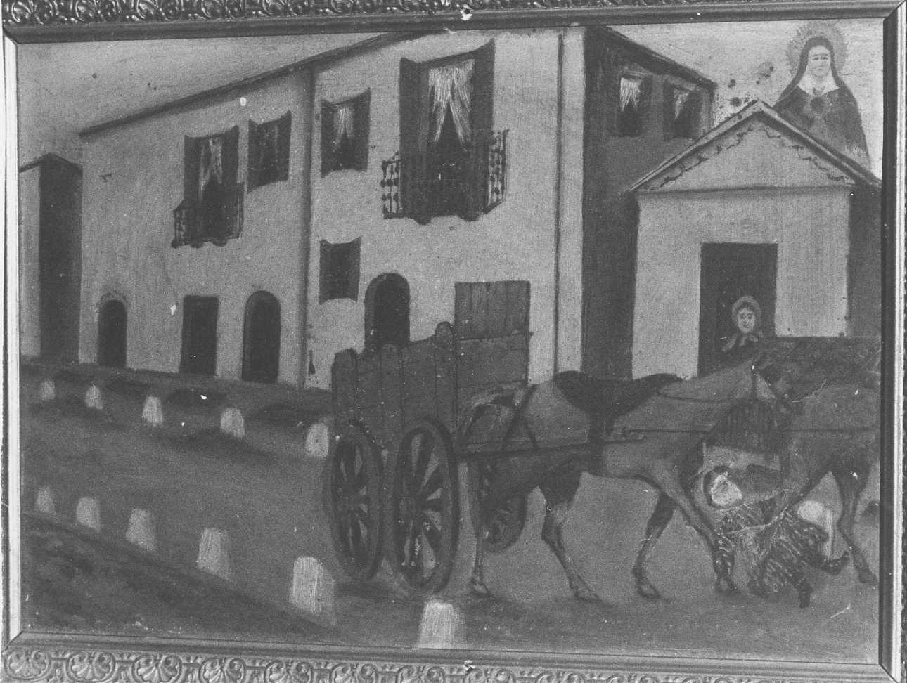 Intervento di Santa Chiara per sventare un incidente (ex voto, opera isolata) - ambito alessandrino (fine sec. XIX)