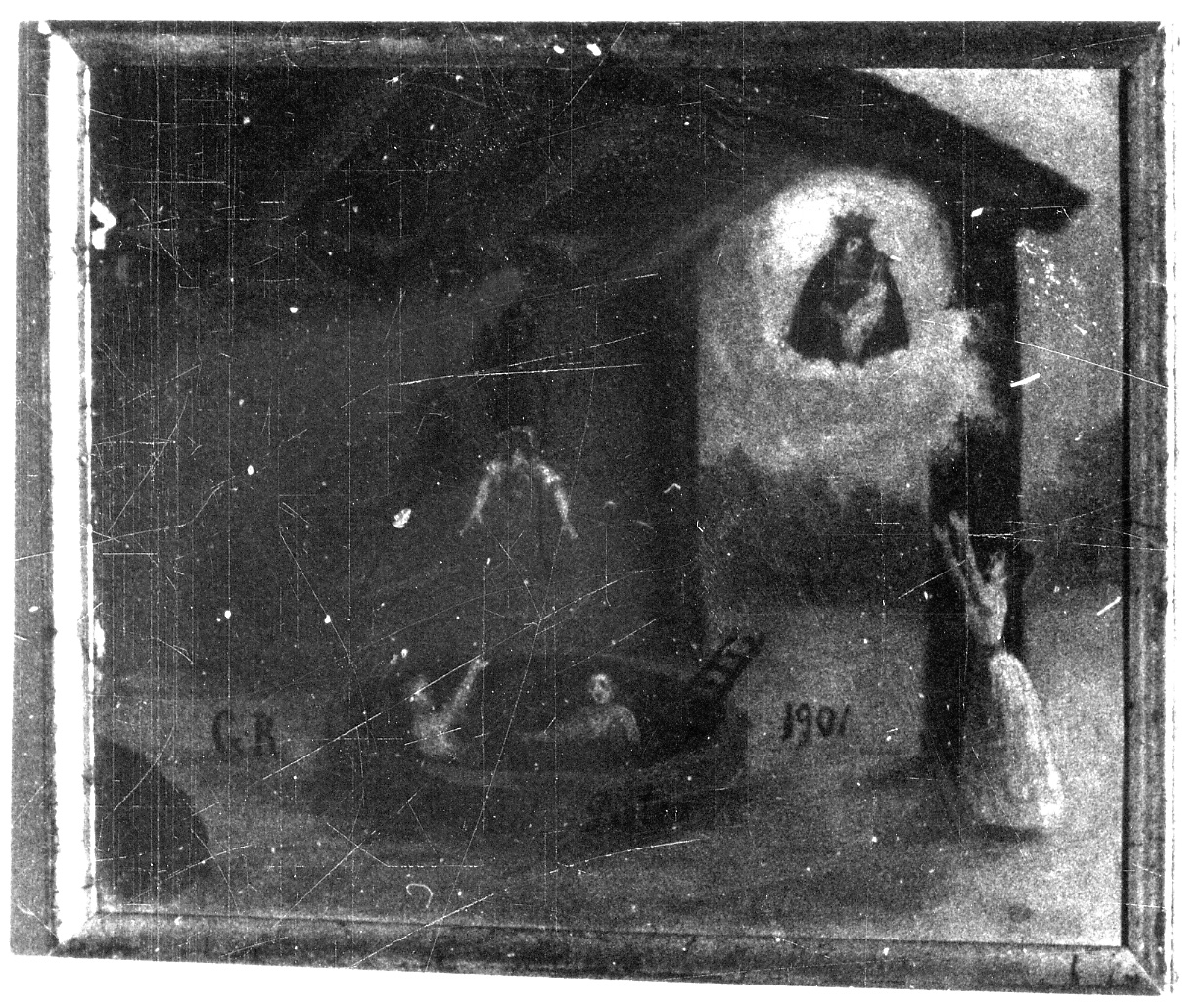 Intervento della Madonna della Creta per sventare un incidente (ex voto, opera isolata) - ambito alessandrino (inizio sec. XX)