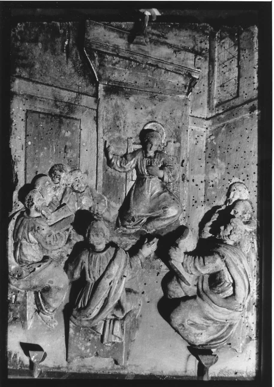 disputa di Gesù con i dottori nel tempio (rilievo) - bottega piemontese (seconda metà sec. XVI)