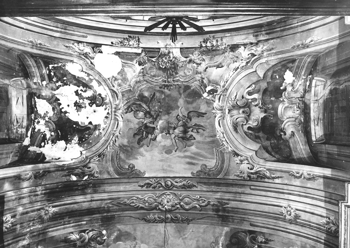 quadratura architettonica e angeli (dipinto) di Giovannini Antonio Francesco, Milocco Michele Antonio, Giovannini Giacomo Antonio (metà sec. XVIII)