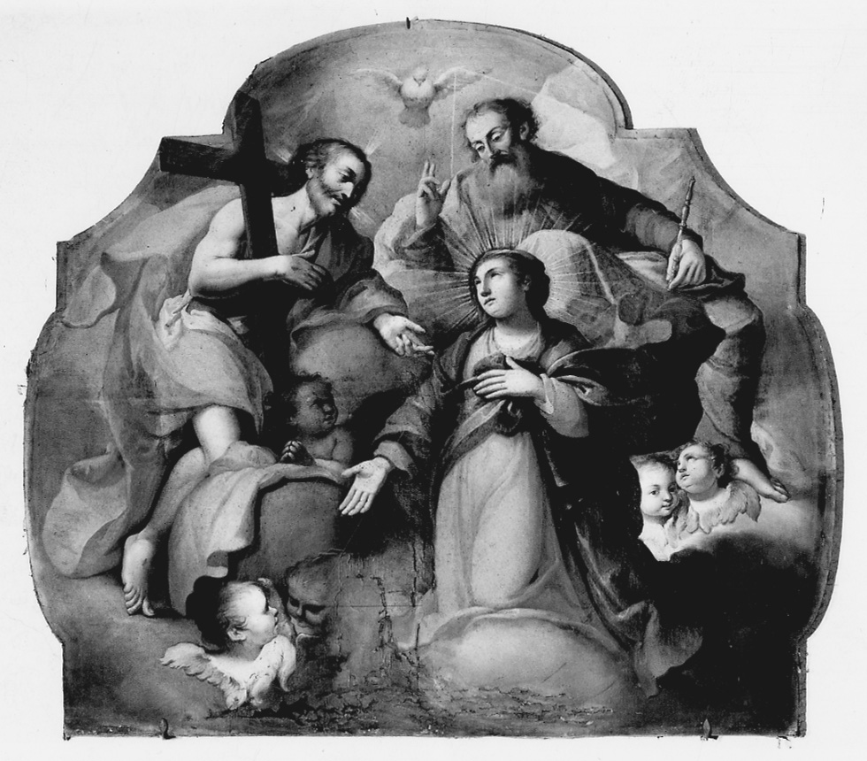 Trinità e Madonna Assunta (sovrapporta, opera isolata) - ambito piemontese (fine sec. XVIII)