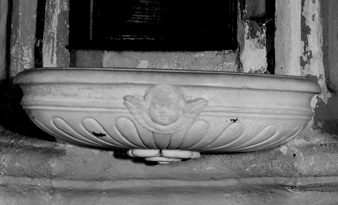 acquasantiera da parete, opera isolata - bottega piemontese (seconda metà sec. XVIII)