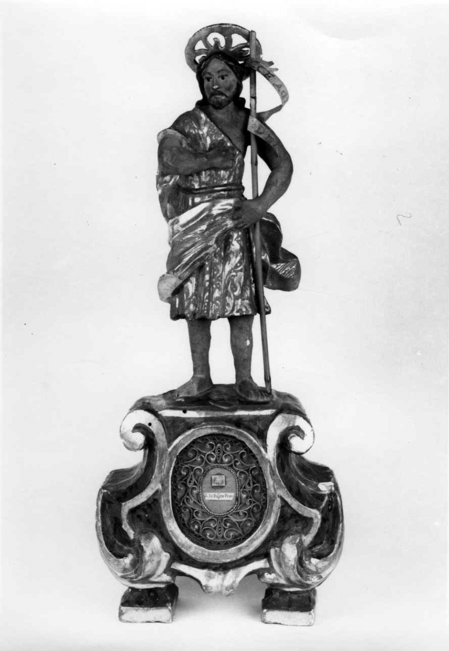 San Giovanni Battista (reliquiario - a statuetta, opera isolata) - bottega piemontese (secondo quarto sec. XVIII)