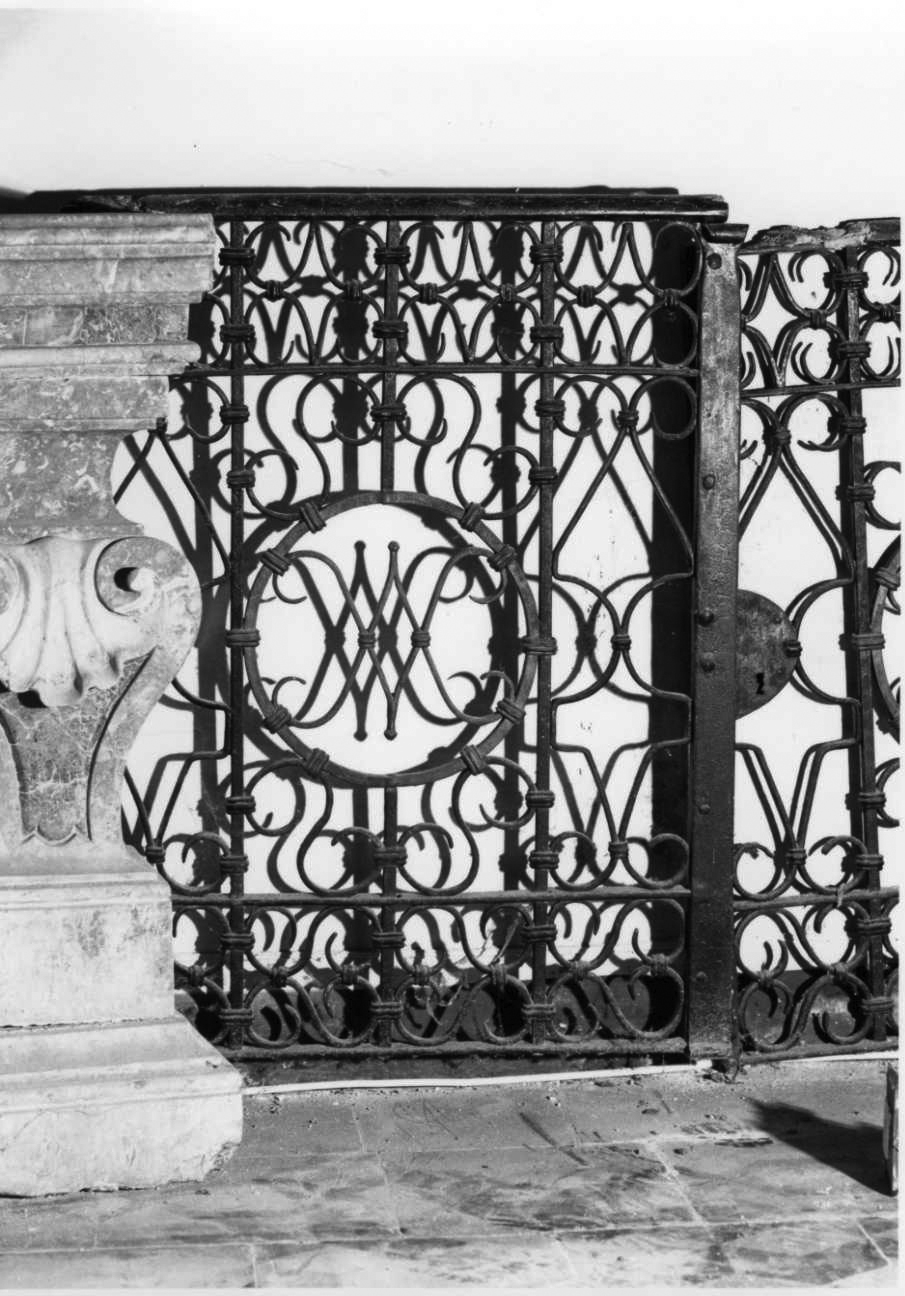 cancello di balaustrata, elemento d'insieme - bottega piemontese (secondo quarto sec. XVIII)