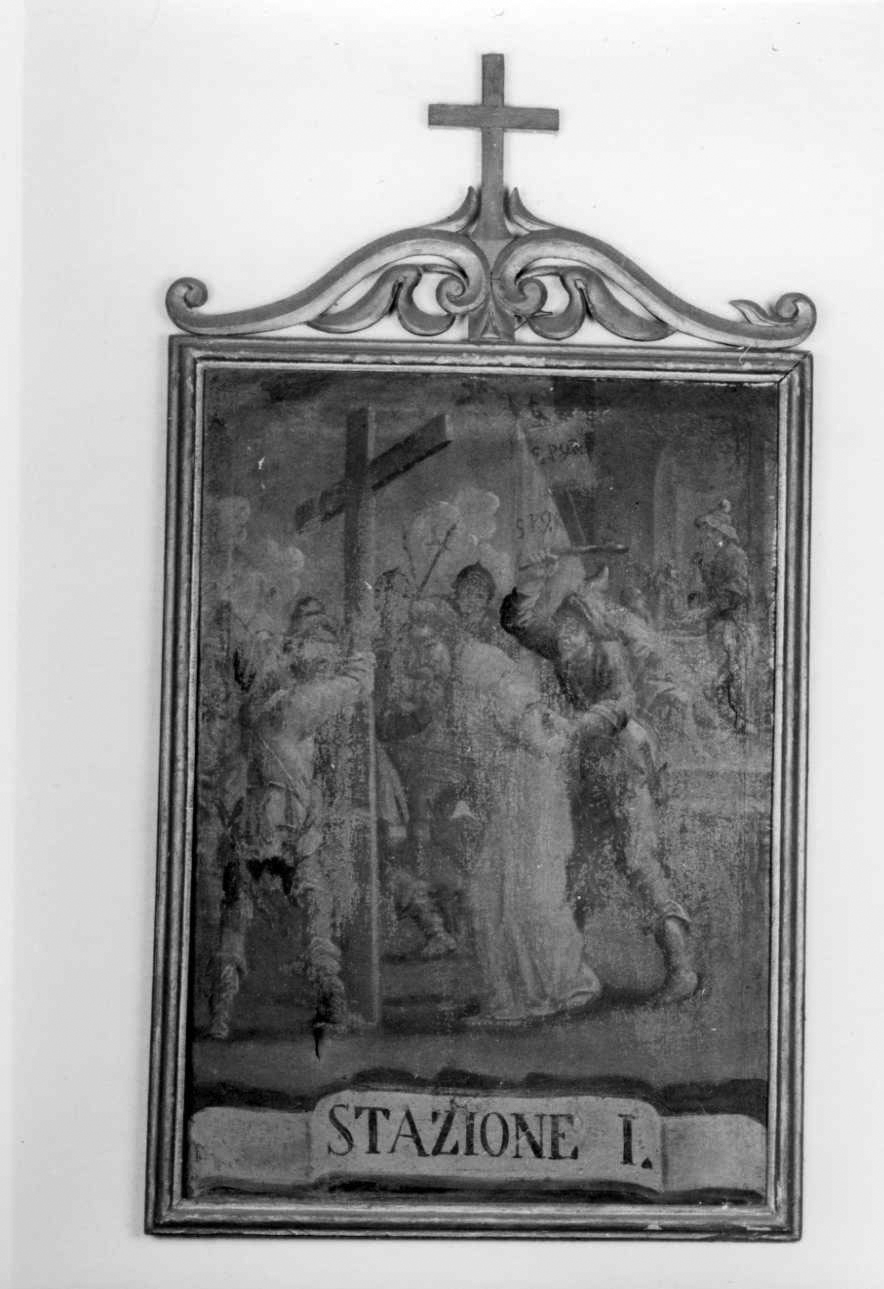 stazione I: Gesù condannato a morte (dipinto, elemento d'insieme) di Morelli Giovanni Battista (terzo quarto sec. XVIII)