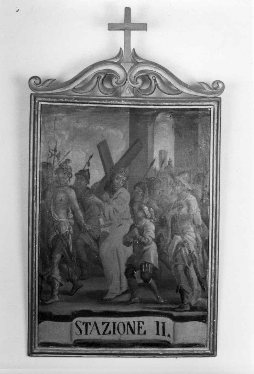 stazione II: Gesù caricato della croce (dipinto, elemento d'insieme) di Morelli Giovanni Battista (terzo quarto sec. XVIII)