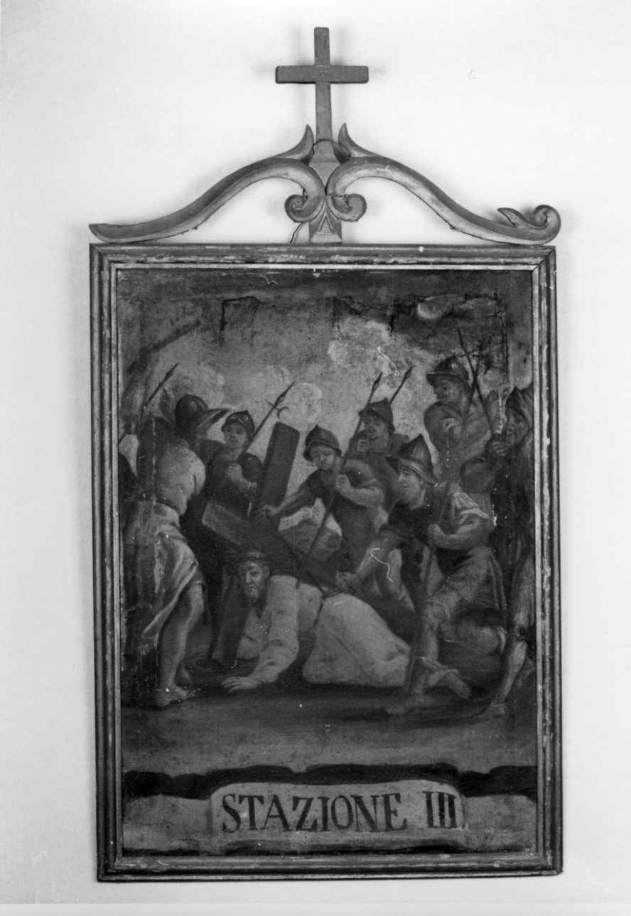 stazione III: Gesù cade sotto la croce la prima volta (dipinto, elemento d'insieme) di Morelli Giovanni Battista (terzo quarto sec. XVIII)