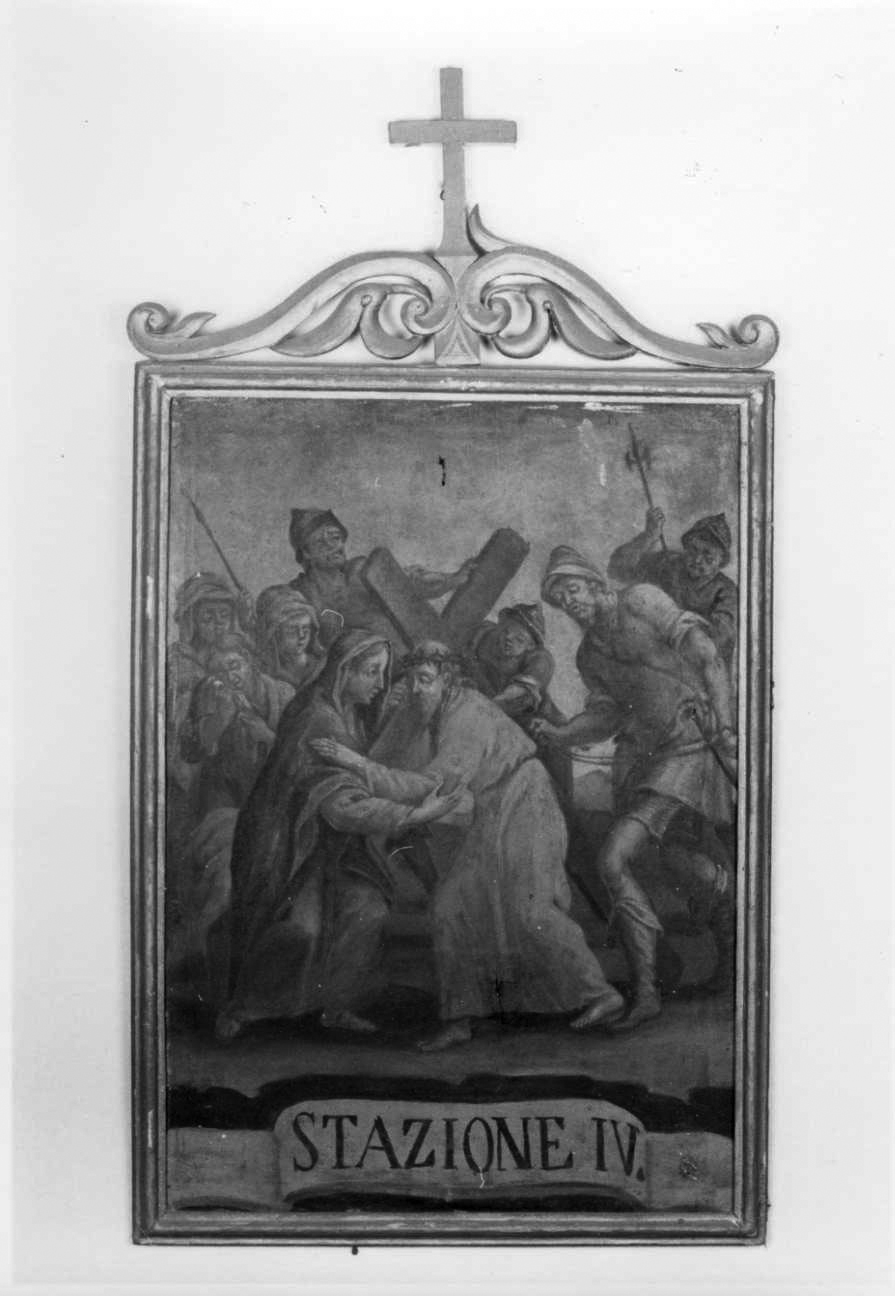 stazione IV: Gesù incontra la Madonna (dipinto, elemento d'insieme) di Morelli Giovanni Battista (terzo quarto sec. XVIII)
