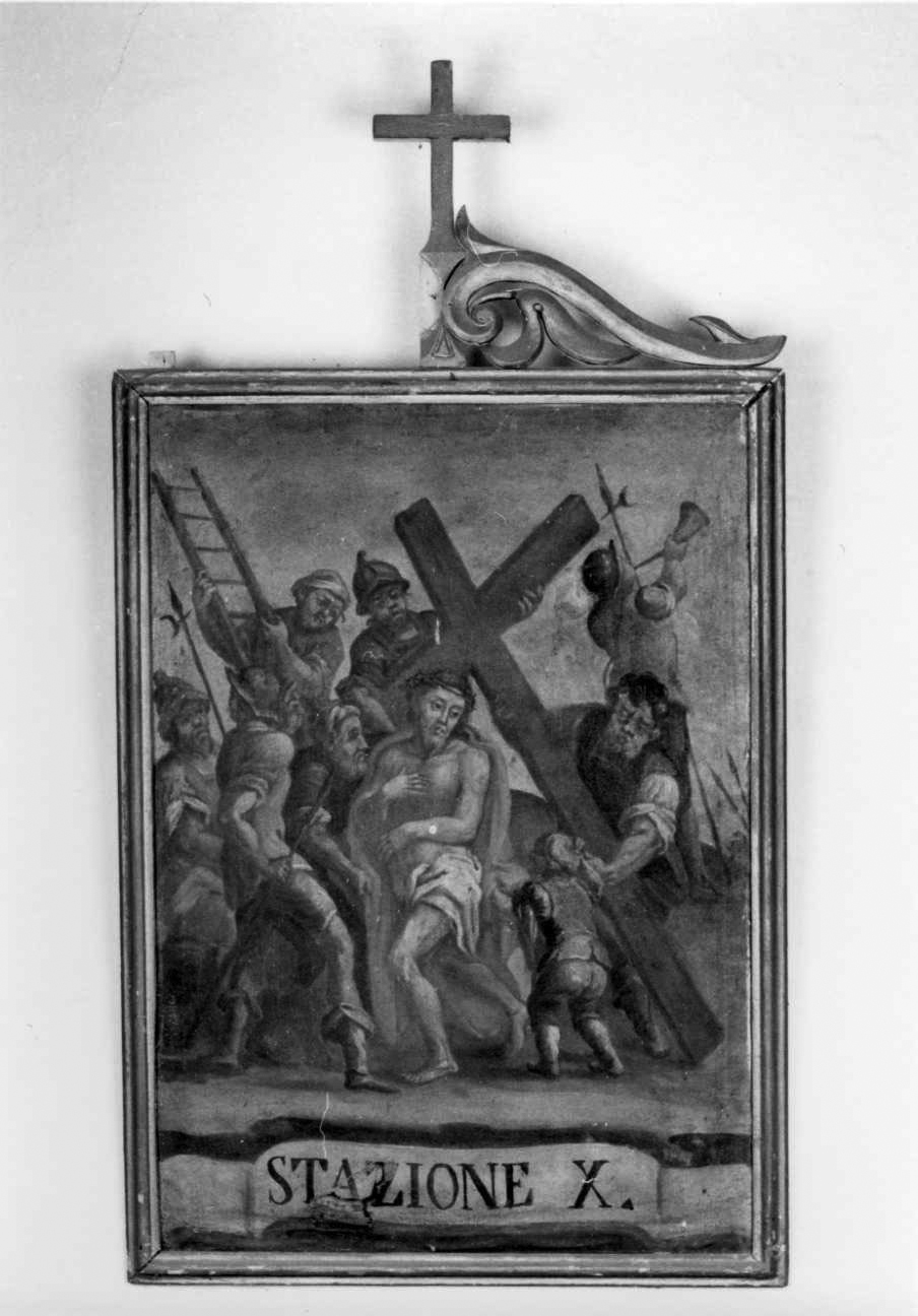 stazione X: Gesù spogliato e abbeverato di fiele (dipinto, elemento d'insieme) di Morelli Giovanni Battista (terzo quarto sec. XVIII)