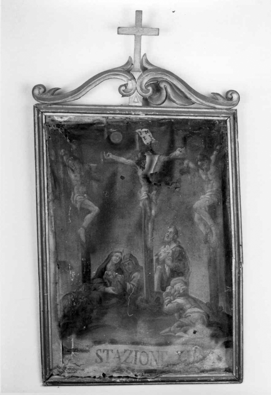 stazione XII: Gesù innalzato e morto in croce (dipinto, elemento d'insieme) di Morelli Giovanni Battista (terzo quarto sec. XVIII)