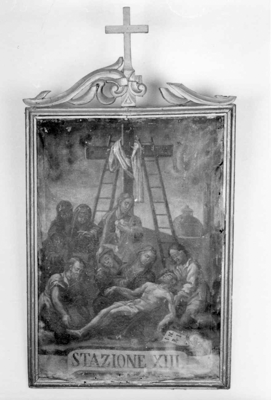 stazione XIII: Gesù deposto dalla croce (dipinto, elemento d'insieme) di Morelli Giovanni Battista (terzo quarto sec. XVIII)