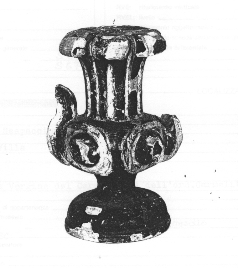 vaso d'altare con composizione floreale, opera isolata - bottega piemontese (sec. XVII)