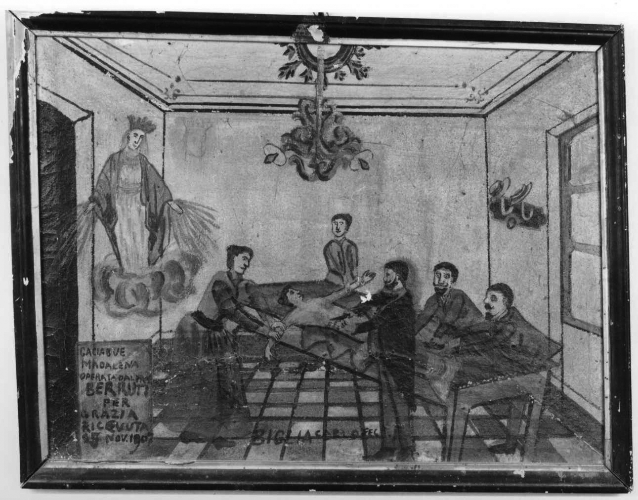 intervento miracoloso per guarigione (ex voto, opera isolata) di Biglia Carlo (inizio sec. XX)