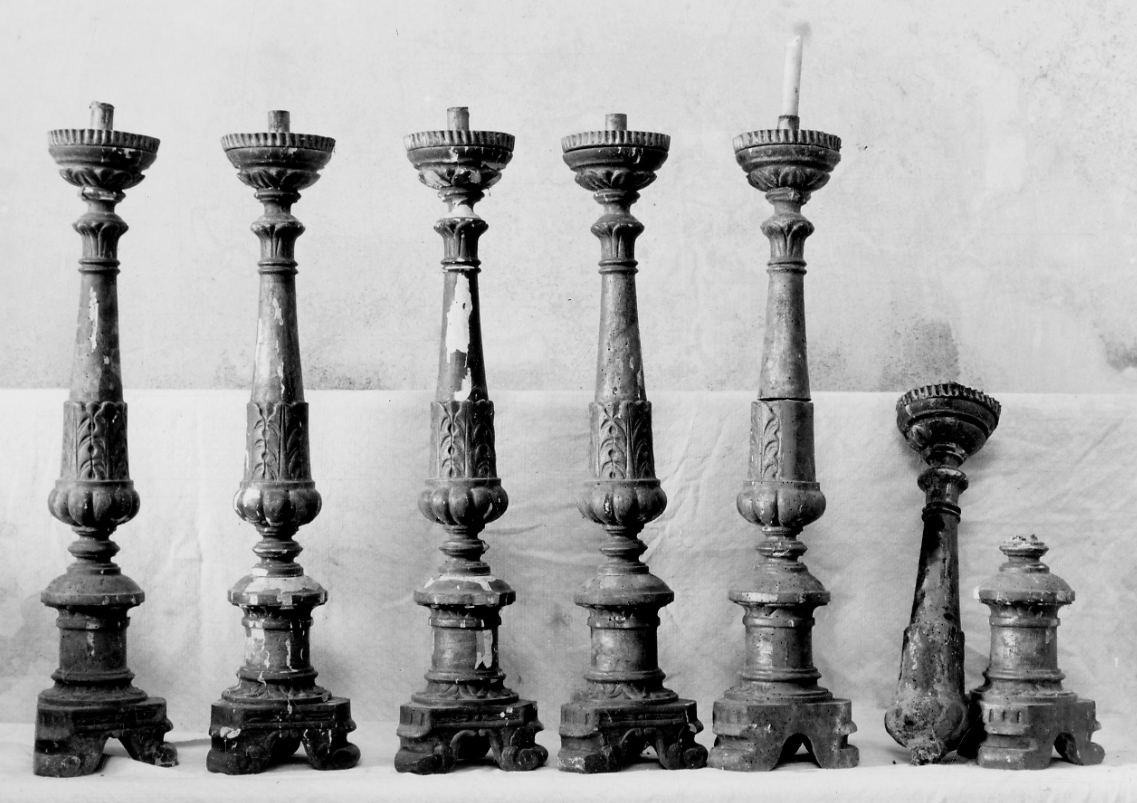 candeliere, serie - bottega astigiana (sec. XIX)