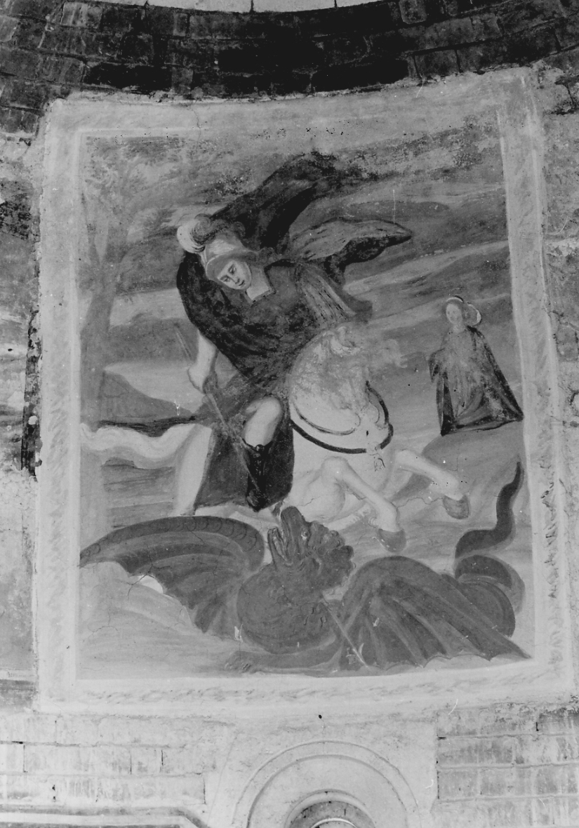 San Giorgio a cavallo (dipinto, frammento) - ambito astigiano (prima metà sec. XIX)