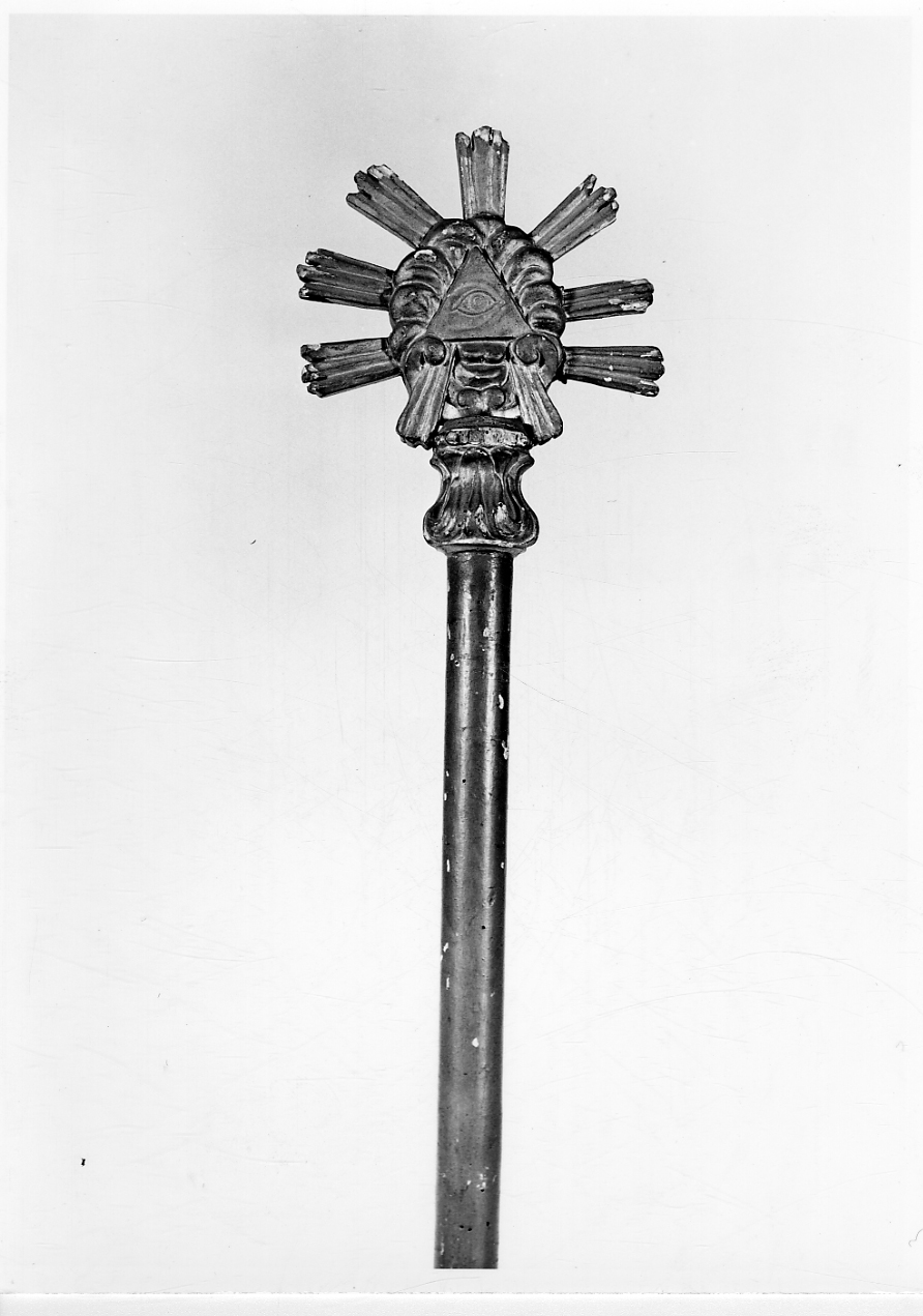 triangolo come simbolo della Trinità (mazza processionale, serie) - ambito piemontese (metà sec. XIX)