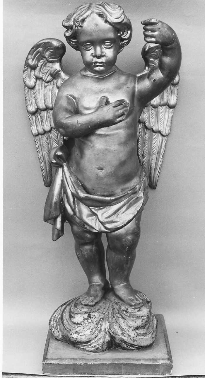 angelo reggicandelabro (candelabro - a statua, opera isolata) - ambito piemontese (inizio sec. XIX)