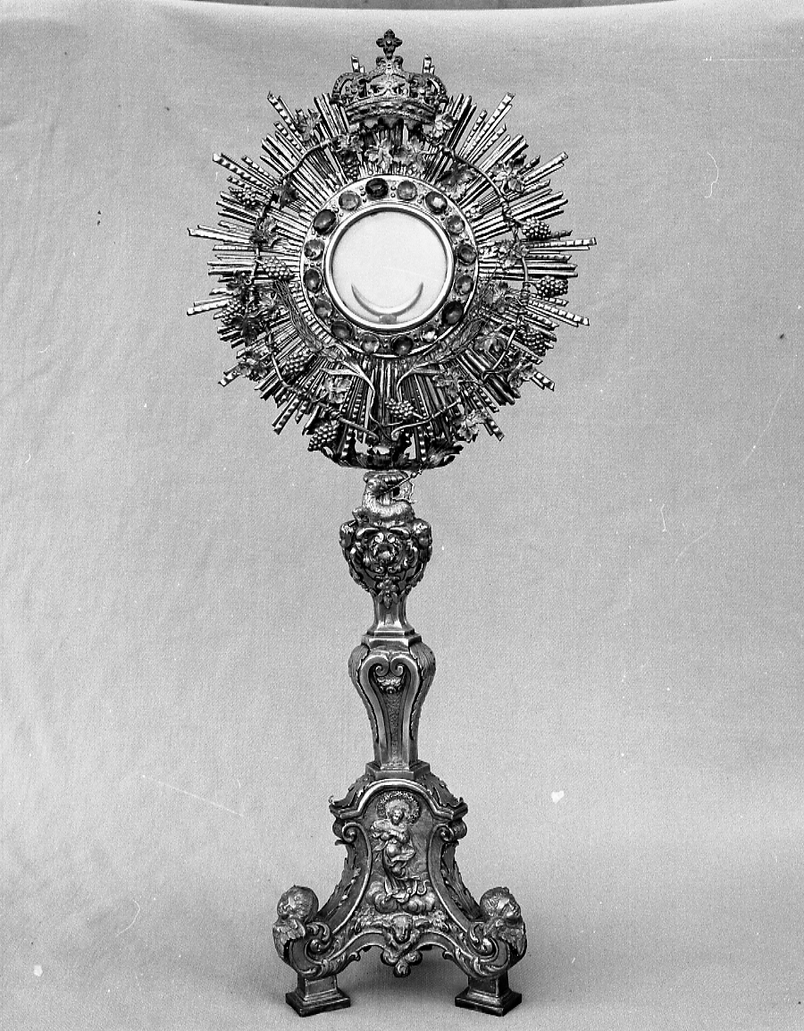ostensorio - a raggiera, opera isolata - ambito piemontese (seconda metà sec. XVIII)
