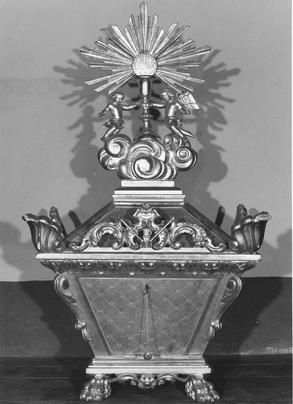 angioletti con ostia raggiata (repositorio, opera isolata) - ambito piemontese (prima metà sec. XIX)