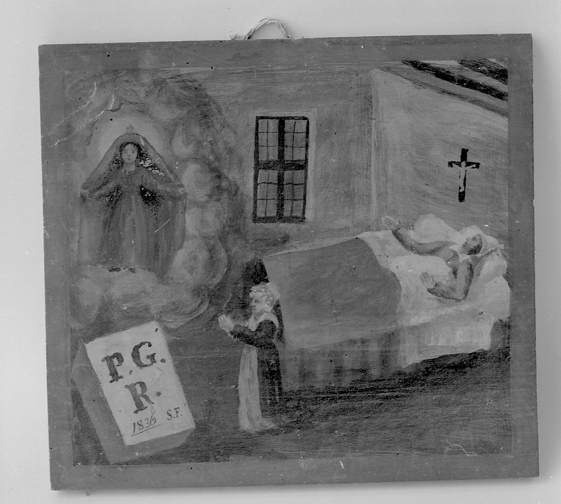 Madonna intercede per una guarigione (ex voto, opera isolata) - ambito piemontese (prima metà sec. XIX)