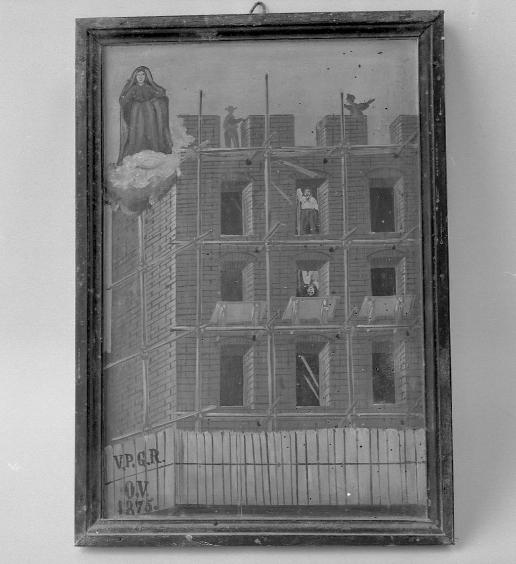 Madonna intercede in un incidente (ex voto, opera isolata) - ambito astigiano (ultimo quarto sec. XIX)