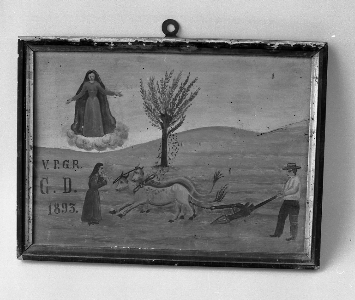 Madonna intercede in un incidente (ex voto, opera isolata) - ambito piemontese (fine sec. XIX)