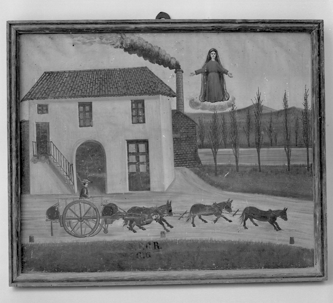 Madonna intercede in un incidente (ex voto, opera isolata) - ambito piemontese (seconda metà sec. XIX)