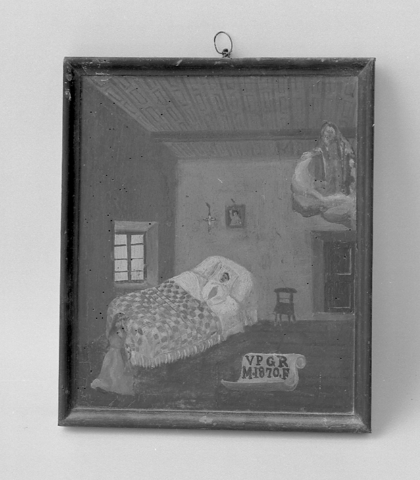 Madonna intercede per una guarigione (ex voto, opera isolata) - ambito piemontese (seconda metà sec. XIX)