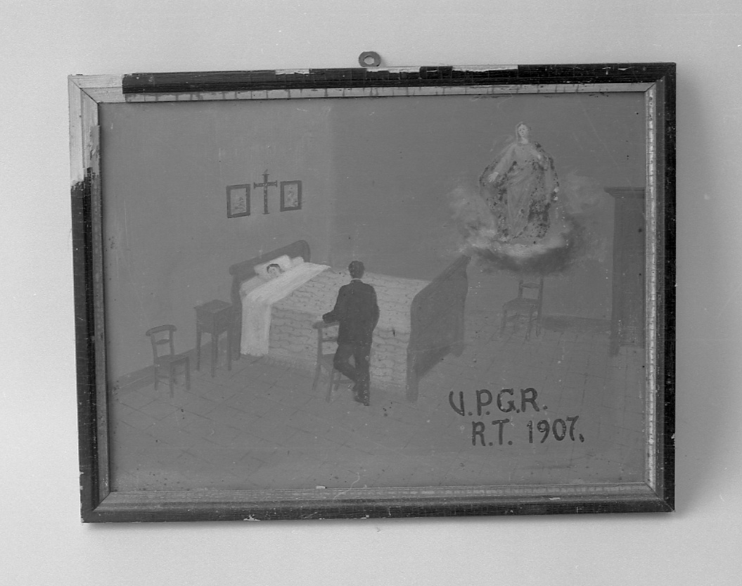 Madonna intercede per una guarigione (ex voto, opera isolata) - ambito piemontese (inizio sec. XX)