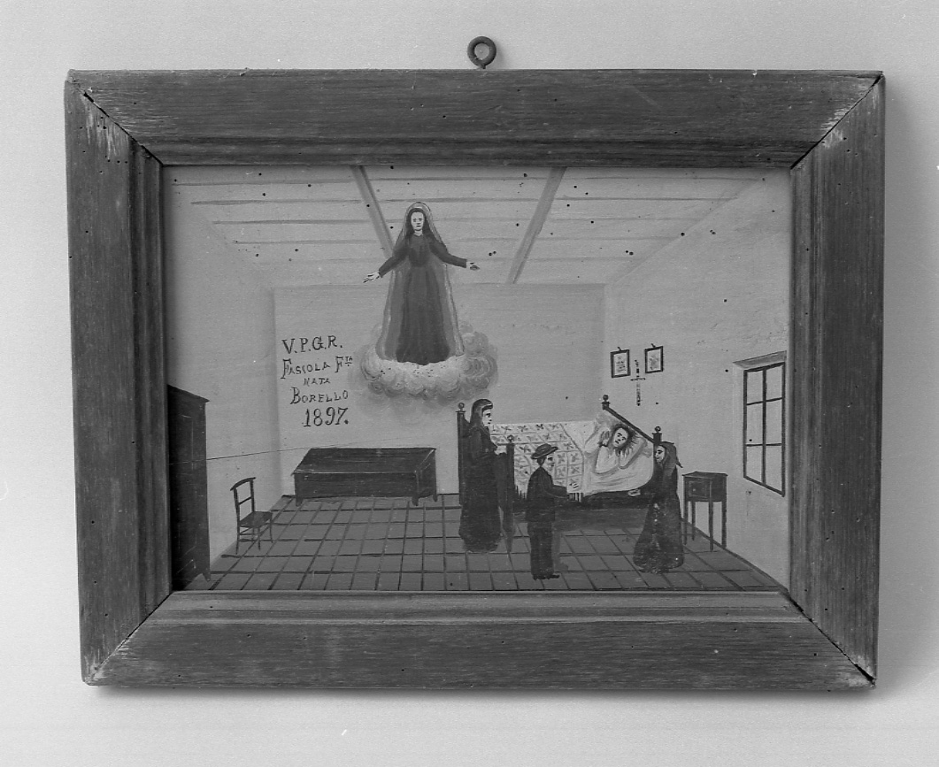 Madonna intercede per una guarigione (ex voto, opera isolata) - ambito astigiano (fine sec. XIX)