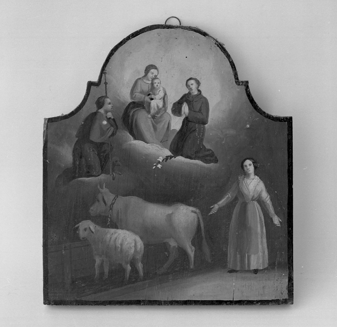 Intervento della Madonna, di San Rocco e di Sant'Antonio da Padova (ex voto, opera isolata) - ambito piemontese (prima metà sec. XIX)