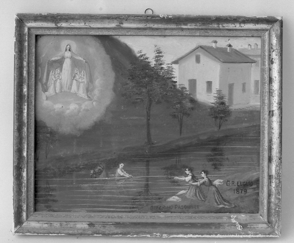 Intervento della Madonna della Misericordia per sventare un incidente (ex voto, opera isolata) - ambito torinese (ultimo quarto sec. XIX)