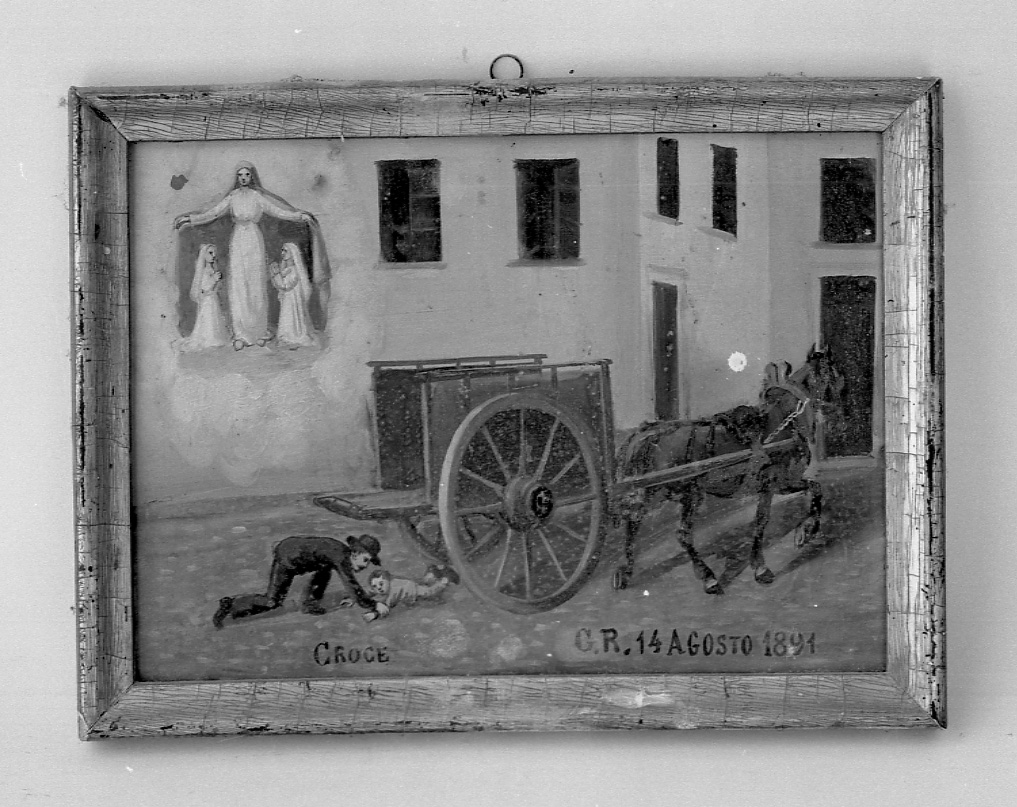 Intervento della Madonna della Misericordia per sventare un incidente (ex voto, opera isolata) - ambito torinese (fine sec. XIX)