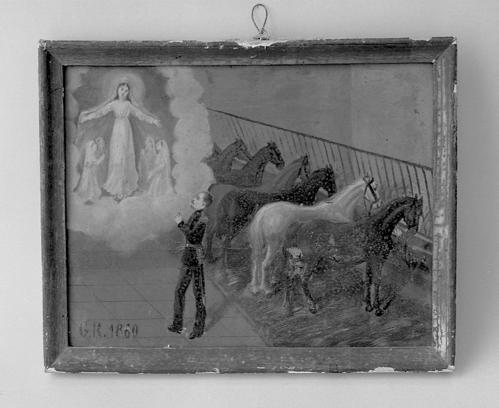 Intervento della Madonna della Misericordia per sventare un incidente (ex voto, opera isolata) - ambito torinese (metà sec. XIX)