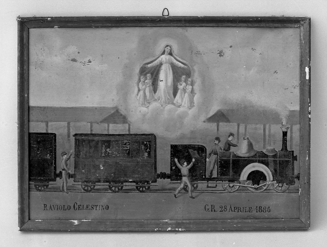 Intervento della Madonna della Misericordia per sventare un incidente (ex voto, opera isolata) - ambito torinese (ultimo quarto sec. XIX)