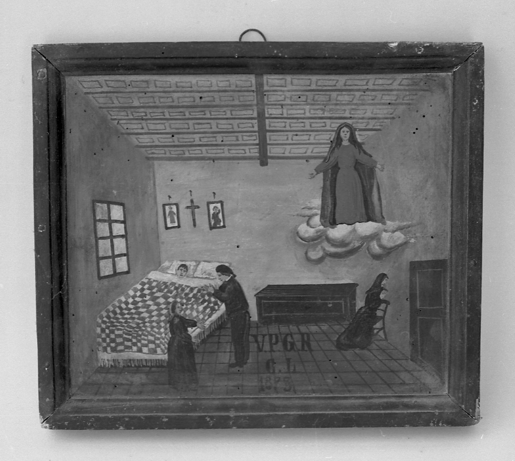 Intervento della Madonna per guarigione (ex voto, opera isolata) - ambito piemontese (terzo quarto sec. XIX)