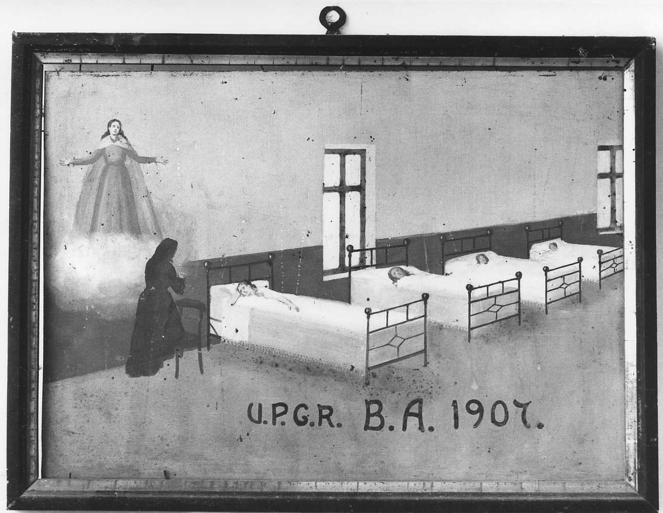 Madonna intercede per una guarigione (ex voto, opera isolata) - ambito piemontese (inizio sec. XX)