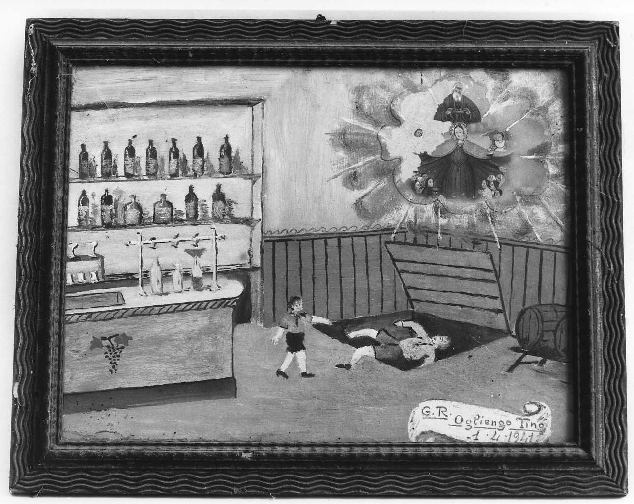 Intervento della Madonna della Misericordia per sventare un incidente (ex voto, opera isolata) - ambito piemontese (prima metà sec. XX)