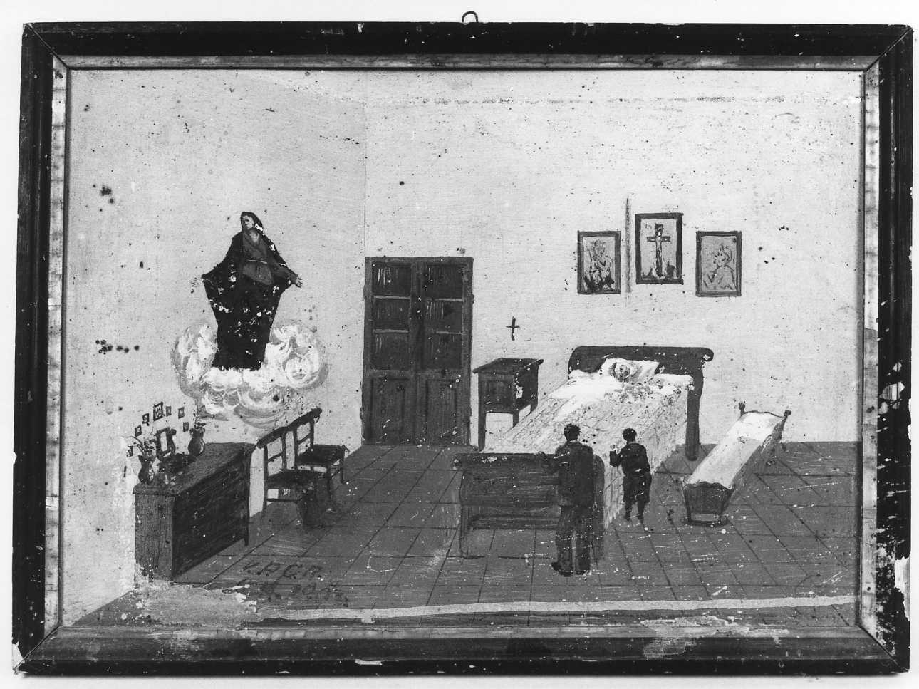 Madonna intercede per una guarigione (ex voto, opera isolata) - ambito piemontese (inizio sec. XX)