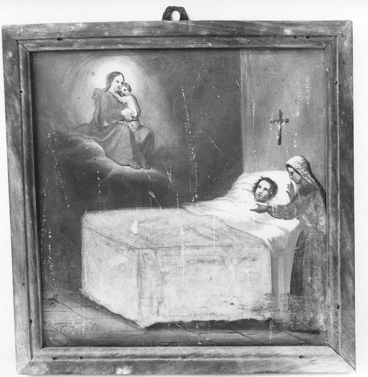 Madonna con Bambino intercede per guarigione (ex voto, opera isolata) - ambito piemontese (terzo quarto sec. XIX)