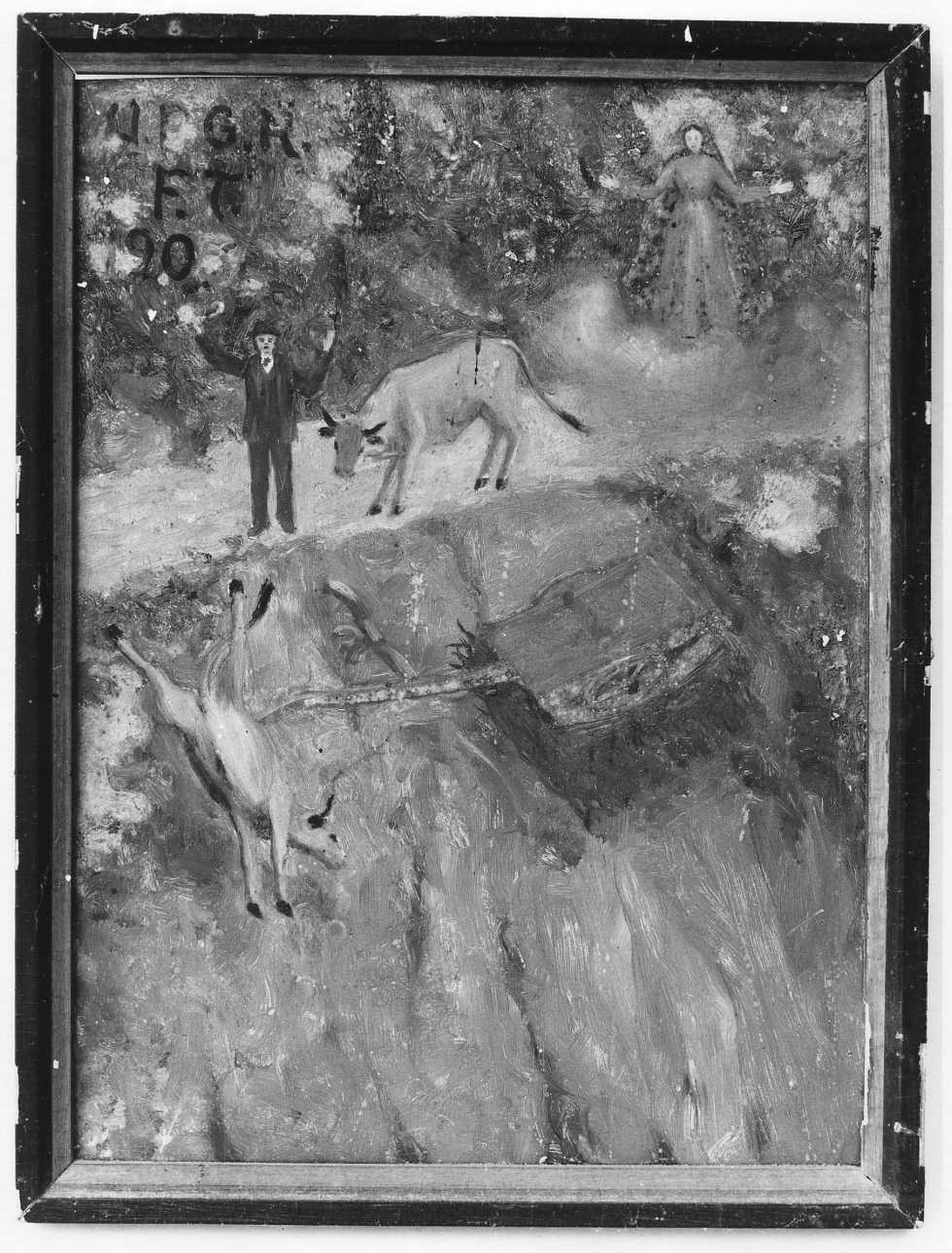 Madonna intercede in un incidente (ex voto, opera isolata) - ambito piemontese (inizio sec. XX)