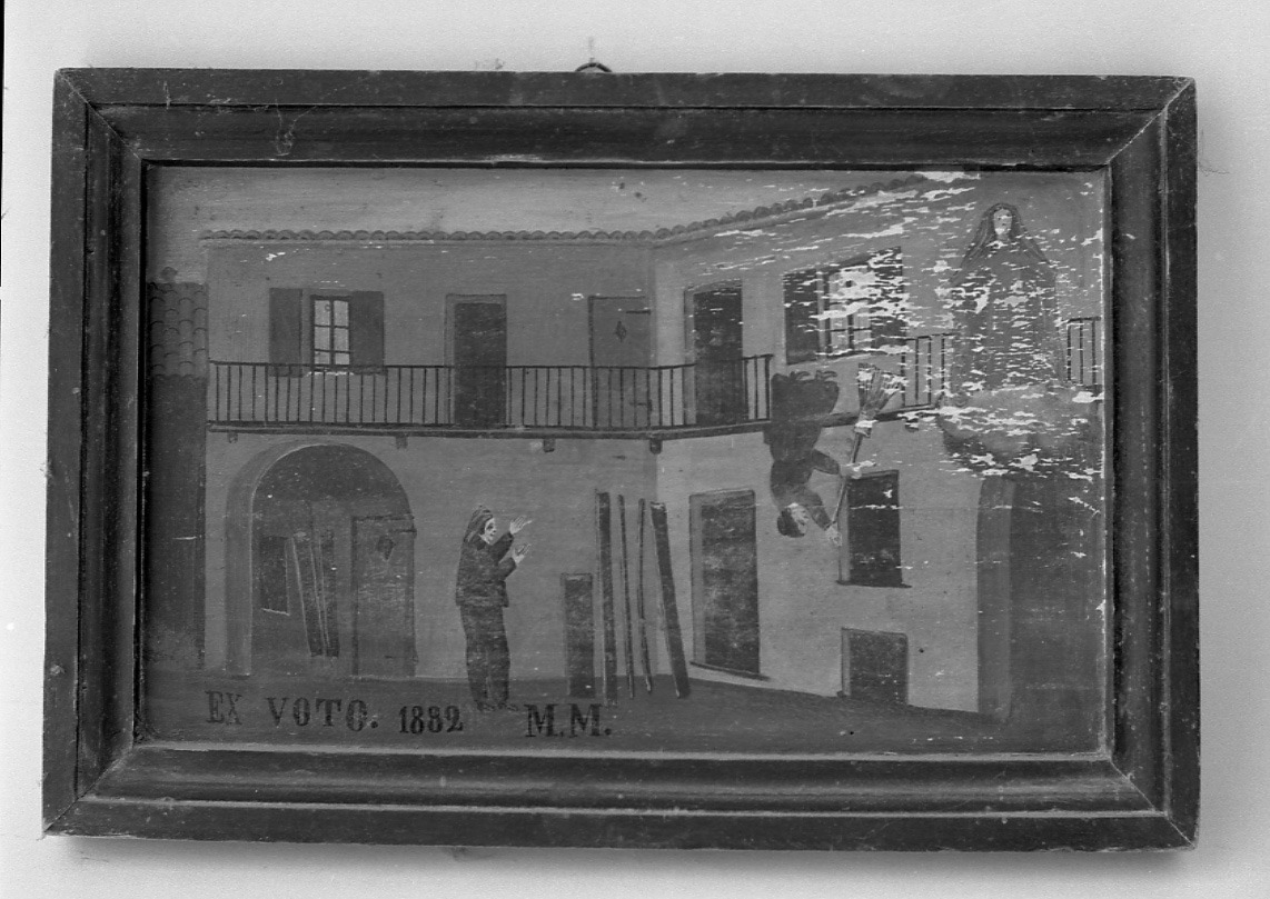 Madonna intercede in un incidente (ex voto, opera isolata) - ambito piemontese (ultimo quarto sec. XIX)