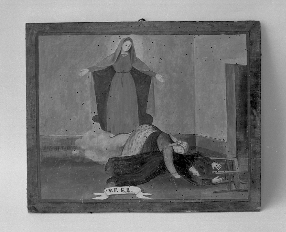 Madonna intercede in un incidente (ex voto, opera isolata) - ambito piemontese (seconda metà sec. XIX)