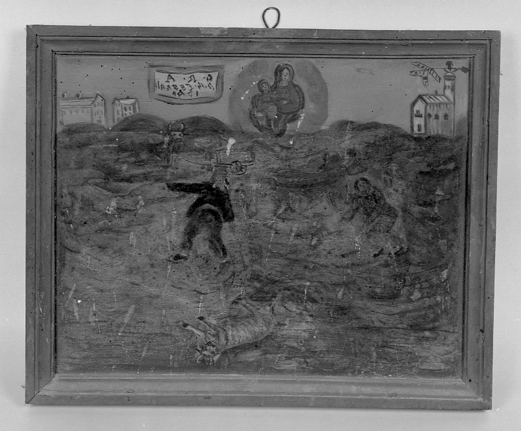 Madonna con Bambino interviene in un incidente (ex voto, opera isolata) - ambito piemontese (metà sec. XIX)