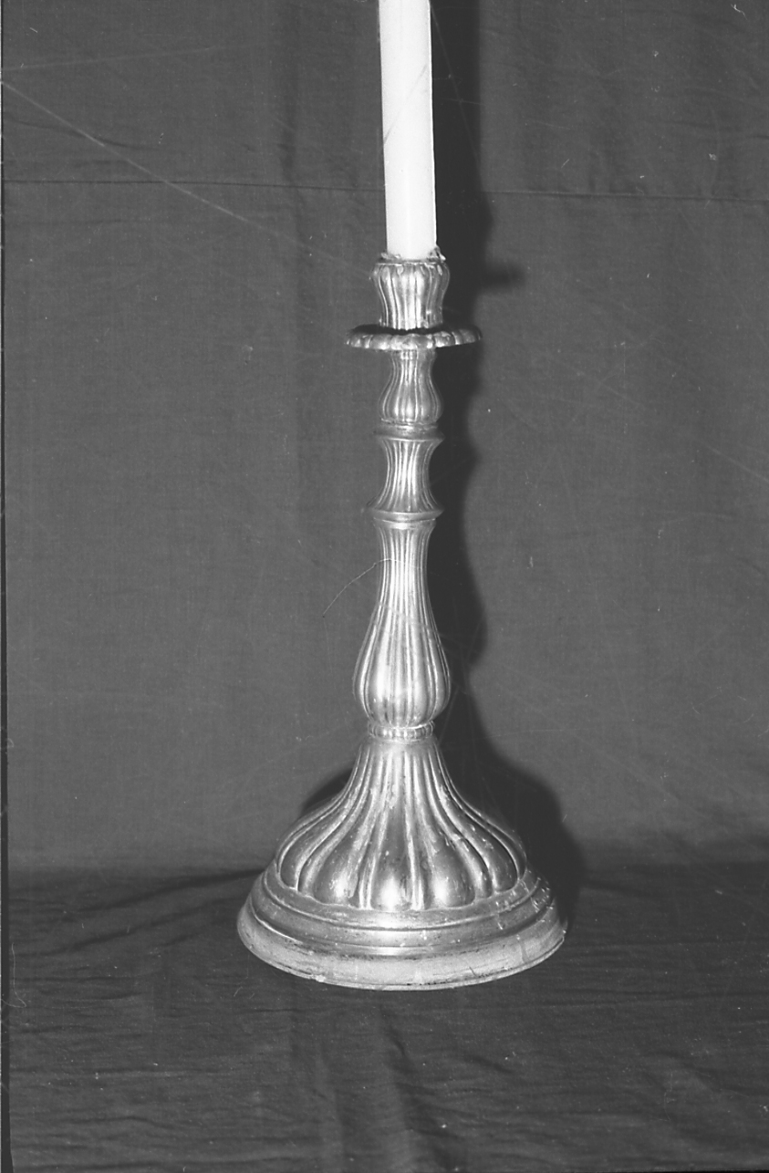 candeliere, serie - bottega biellese (fine/inizio secc. XVIII/ XIX)