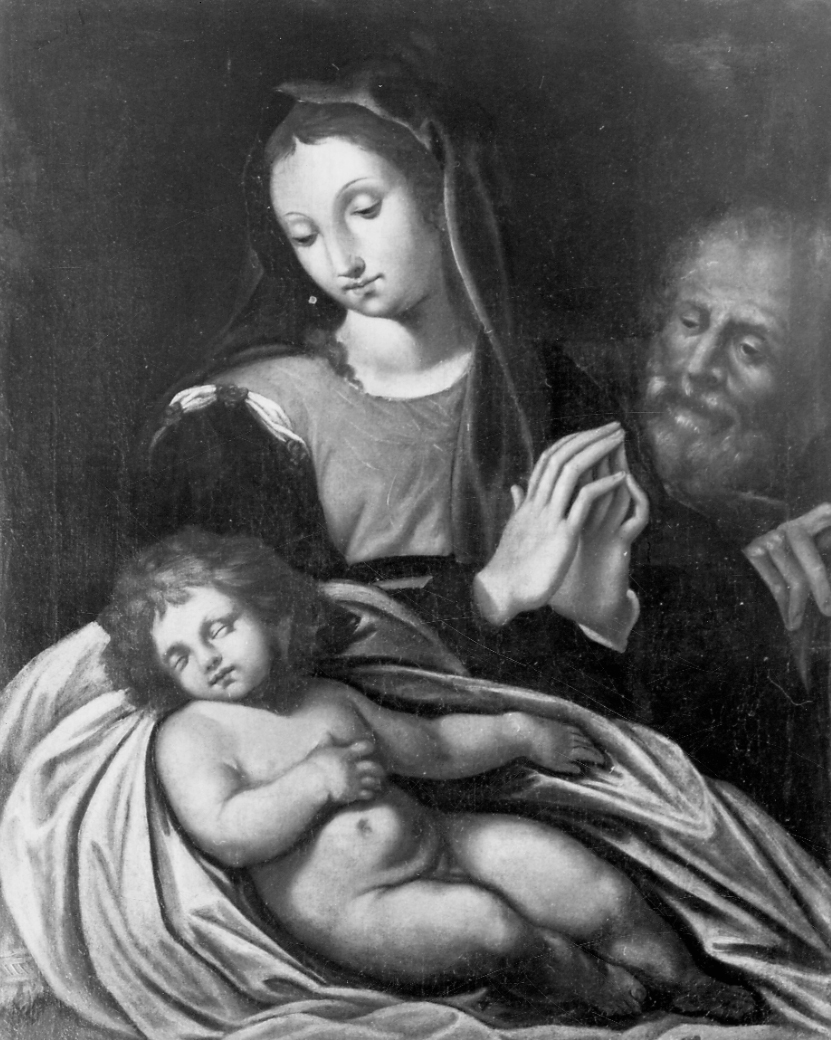 Sacra Famiglia (dipinto, opera isolata) - ambito vercellese (terzo quarto sec. XVI)