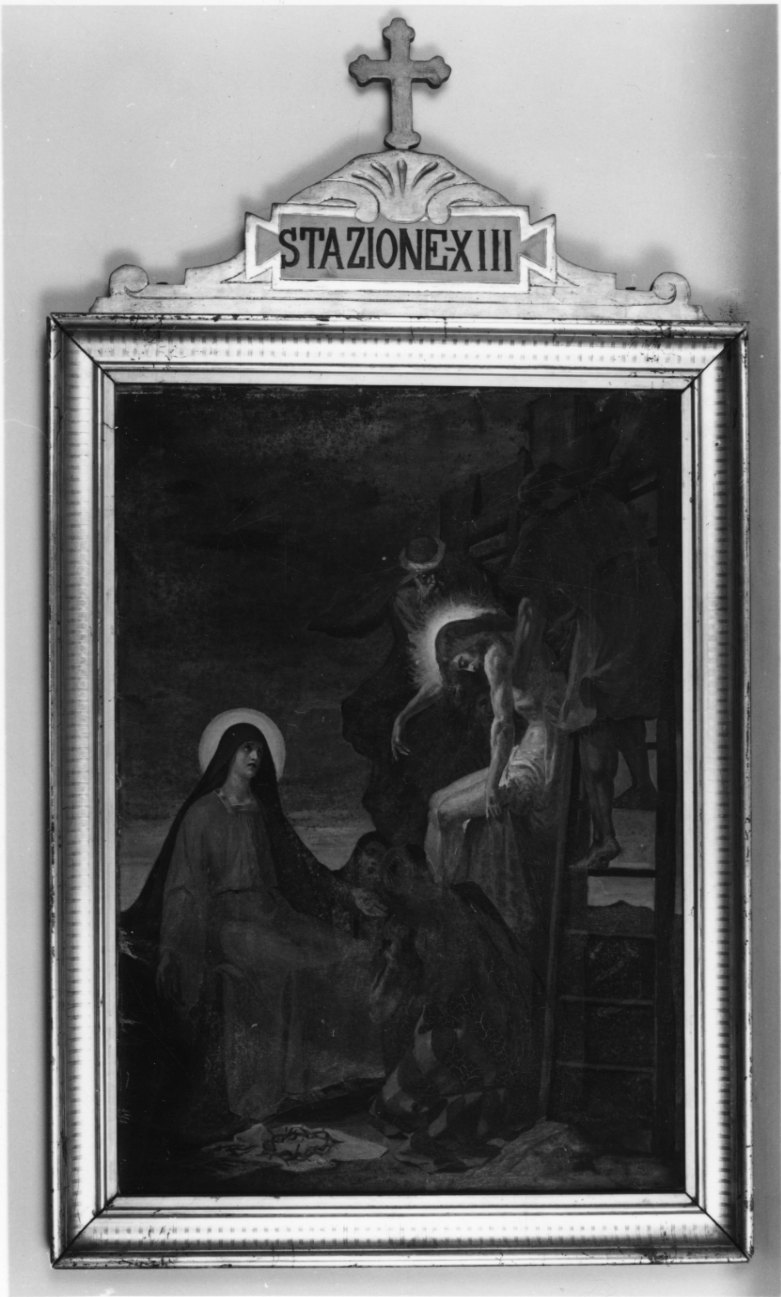 stazione XIII: Gesù deposto dalla croce (dipinto) di Piana Quintino (inizio sec. XX)
