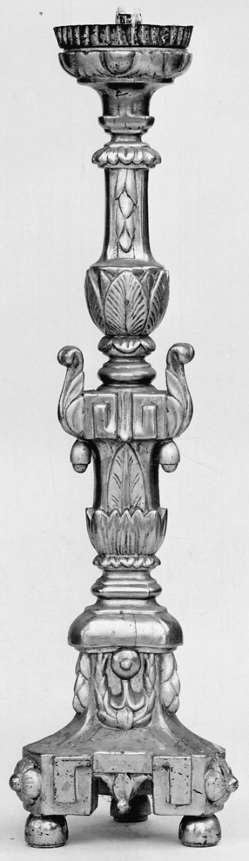 candelabro, serie - bottega piemontese (prima metà sec. XIX)