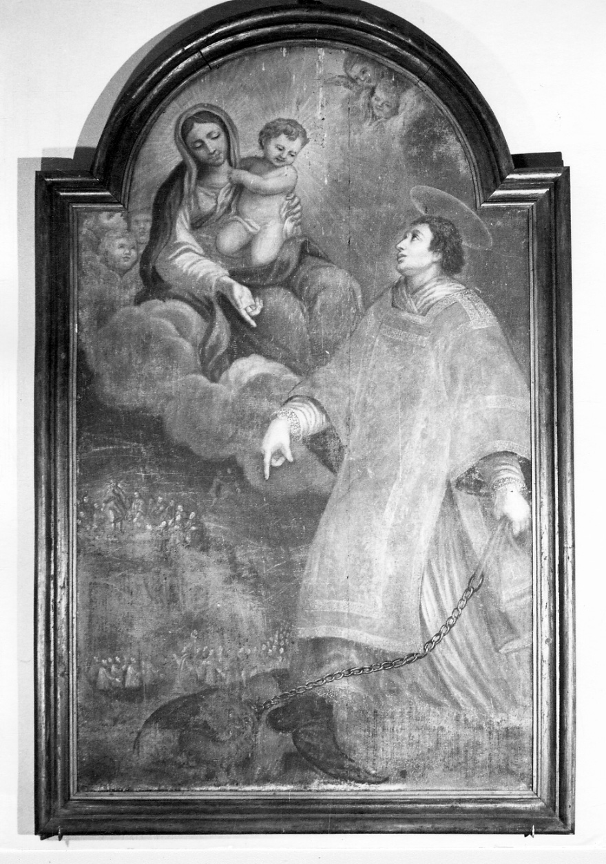 Madonna con Bambino e San Bernardino (dipinto, opera isolata) - ambito piemontese (sec. XIX)