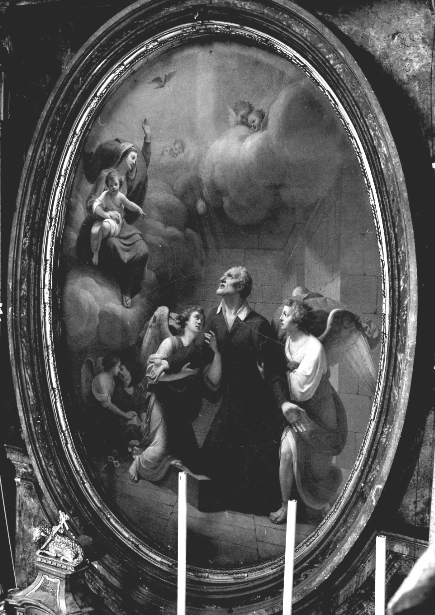 San Filippo Neri ha la visione della Madonna con Bambino (dipinto, opera isolata) di Mazzola Giuseppe (fine sec. XVIII)